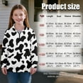 thumbnail image 7 of Uorisanigo Girls Half Zip Collar Sweatshirts Black and White Cow Print Long Sleeve Lapel Zipper Sweatshirt No Hood Quarter Zipper Hoodies Fall Trendy Winter Clothes Essentials Athletic Top, 7 of 7