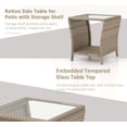 thumbnail image 4 of Kinbor Outdoor Patio Wicker Side Tables, Outdoor Side Table for Patio w/Storage Shelf, Brown, 4 of 9