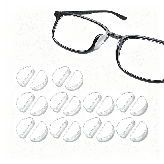GJX 10 Pairs Eyeglass Nose Pads,Clear Eye Glasses Nose Pads Non Slip 1Mm Eyeglass Noses Pad with Soft Sticky Backing,Silicone Anti-Slip Cushions for Glasses,Sunglasses