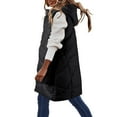 thumbnail image 2 of HOMBOM Womens Long Puffer Vest Heavyweight Black Waistcoat Sleeveless Hooded Waistcoat with Pockets Full Zip for Women, 2 of 6