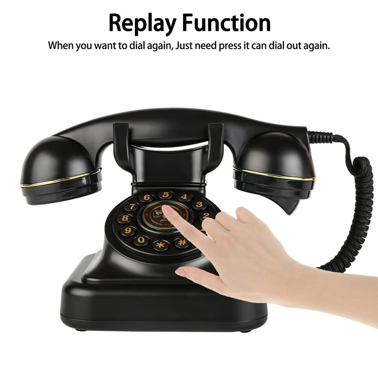  Sangyn Retro Landline Telephone Classic Vintage Corded Phone  Old Fashioned Dial Button Desk Phone with Redial Function for Home Office :  Office Products
