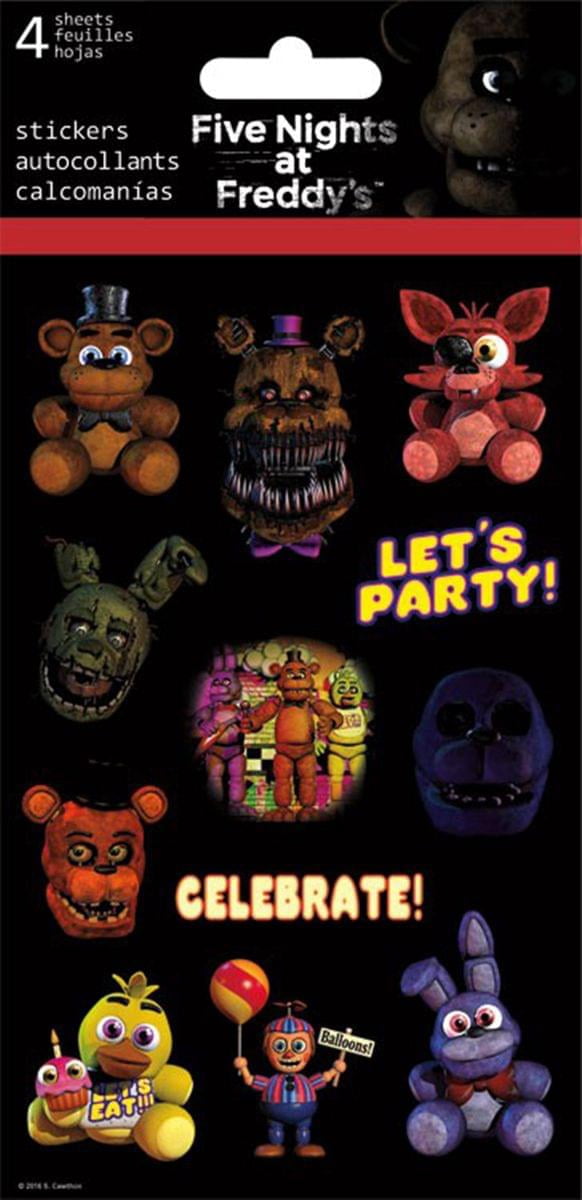 Five Nights At Freddy's Sticker Sheets - 4 Pack Official Licensed Stickers For Kids, Party Favors, Collecting