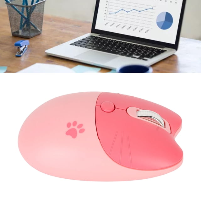 2.4G Cordless Mouse For Girls With USB Receiver, Cute Cat Shape Mute Computer Mouse For Laptop PC, 3 Levels DPI Ergonomic Optical Mouse For Gifts