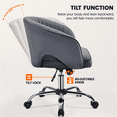 SmileMart Adjustable Tufted Velvet Office Chair with Barrel Back for