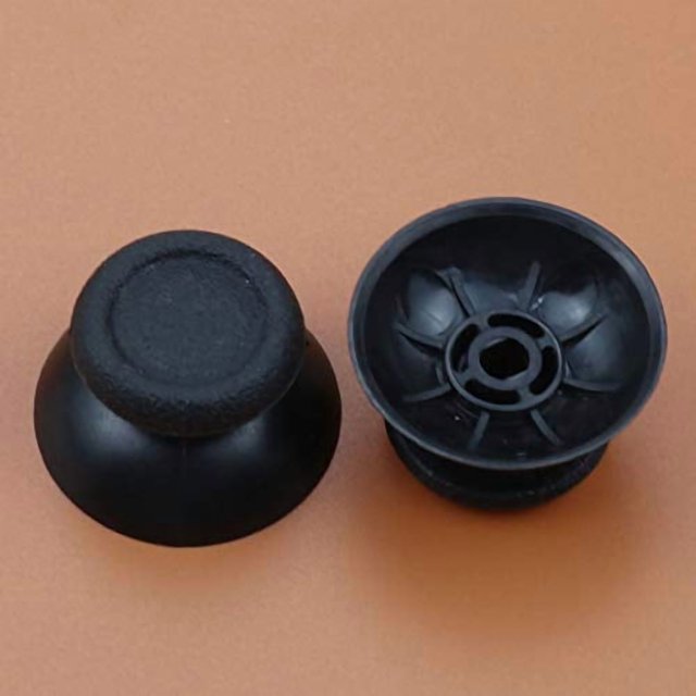 2pcs 3D Analog Joystick Thumb Stick Grips Caps Mushroom for PS4 Controller Repair Parts (Black)