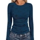 thumbnail image 1 of Xuyuer Long Sleeve Tops for Women Round Neck Floral Blouse Layering Fitted Going Out Top, 1 of 6