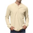 thumbnail image 2 of pstuiky Camisas casuales de manga larga para hombre, Camiseta deportiva informal de manga larga con botones y cuello en V para hombre tops de invierno para hombre xl, 2 of 6