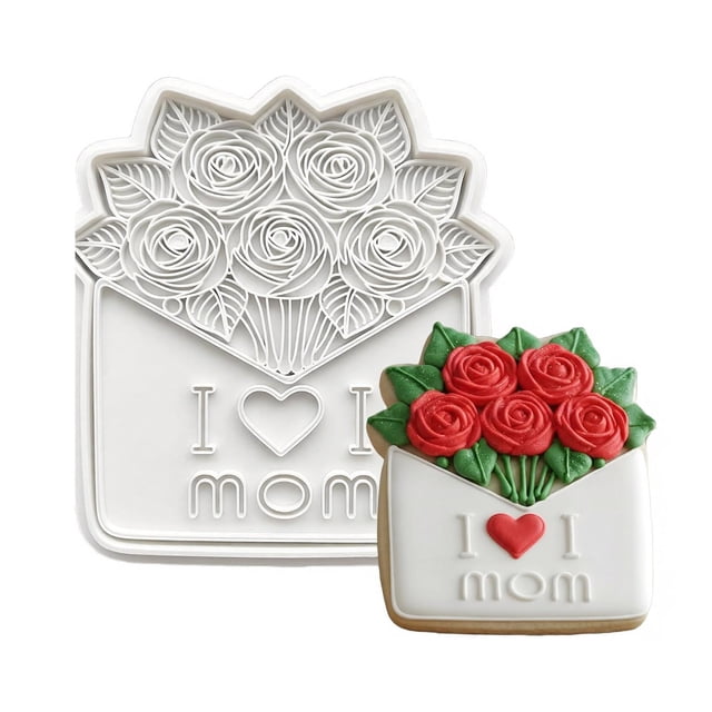 Cortadores de galletas con forma de girasol, rosa y tulipán. Moldes para hornear galletas, fondant, repostería, arcilla y manualidades. Regalos para el Día de la Madre y el Día de San Valentín.