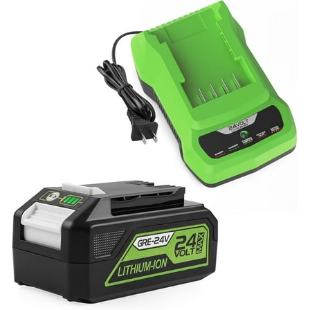 6000mAh 29842 29852 Replacement for Green works 24V Battery and Charger for Green-works 24V Cordless Tools