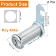 thumbnail image 2 of Uxcell Keyed Alike Cabinet Cam Lock with Tubular Locks for Security 1-1/2 Inch Silver, 2 of 7