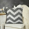 thumbnail image 2 of YINGXI  Grey Throw Pillow Cushion Cover, Chevron Pattern Classic Geometrical Horizontal Zig Zag Stripes Retro Artwork, Zippered Double-Side Digital Print Decor, Grey White 12x12in, 2 of 5