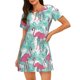 thumbnail image 1 of Fotbe Flamingo Bata de Dormir para Mujer con Estampado, Camisón de Algodón de Manga Corta, Ropa de Dormir Casual, 1 of 6