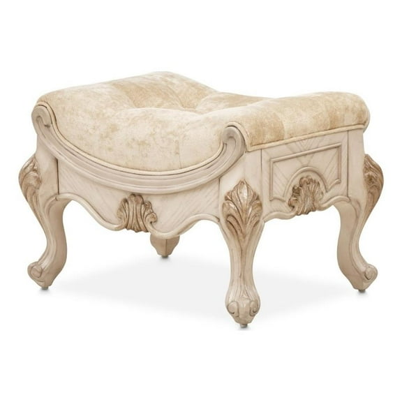 Michael Amini Platine de Royale Velvet Vanity Bench - Champagne