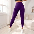 thumbnail image 4 of Resistance Band Leggings for Women, High Waist Leggings with Built-in Resistance Bands for Yoga, Gym, Workout Purple M, 4 of 6