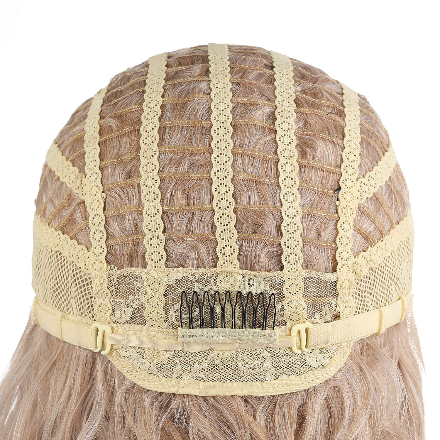 Onedor Side Part Blonde Blended Lace Front Short Wavy Hair Bob Wigs for Womens (M266)