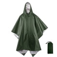 thumbnail image 1 of MIASHUI Ponchos de Pluie pour Adultes Imperméables pour Camping avec Capuche, Vert Armée, Taille Unique, 1 of 4