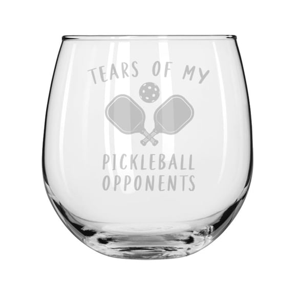 Wine Glass for Red or White Wine Gift Tears Of My Pickleball Opponents Funny (16 oz Stemless)