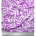 thumbnail image 1 of Soimoi Purple Japan Crepe Satin Fabric Artistic Leaves Decor Fabric Printed Yard 42 Inch Wide, 1 of 3