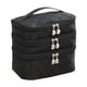 thumbnail image 1 of Bolsa de almacenamiento de cosméticos de 3 pisos, organizador de cosméticos de baño impermeable, maquillaje de viaje cremallera negra, 1 of 9