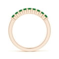 thumbnail image 2 of Angara Rings - Natural Square Shape Emerald Semi Eternity Wedding Ring in 14K Rose Gold for Women (Size-2.2mm) | May Birthstone Jewelry, Birthday, Anniversary, Jewelry Gift for Women, 2 of 11