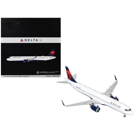 Airbus A321neo Commercial Aircraft "Delta Air Lines" White with Blue and Red Tail 1/200 Diecast Model Airplane by GeminiJets