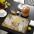 thumbnail image 3 of Sunflower Gnomes Placemats Set of 6, Farmhouse Leaf Floral Spring Summer Placemats for Dining Table, Place Mats for Kitchen Tabletop, Waterproof Wipeable Dining Table Mats Set, 3 of 9