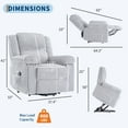 thumbnail image 2 of Garvee Electric Power Lift Recliner Chair Sofa with Massage and Heat,4 Positions,Side Pockets,Grey, 2 of 6