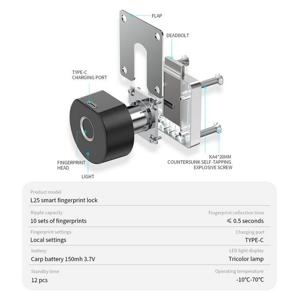 Cerradura de puerta Cerradura inteligente digital de bajo consumo de energía para protección (L25) Ndcxsfigh Para estrenar