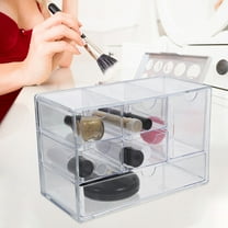 Minkissy Clear Stackable Desk Organizer for Tissues, Small Items, Office Supplies Storage and Home Organization Solutions