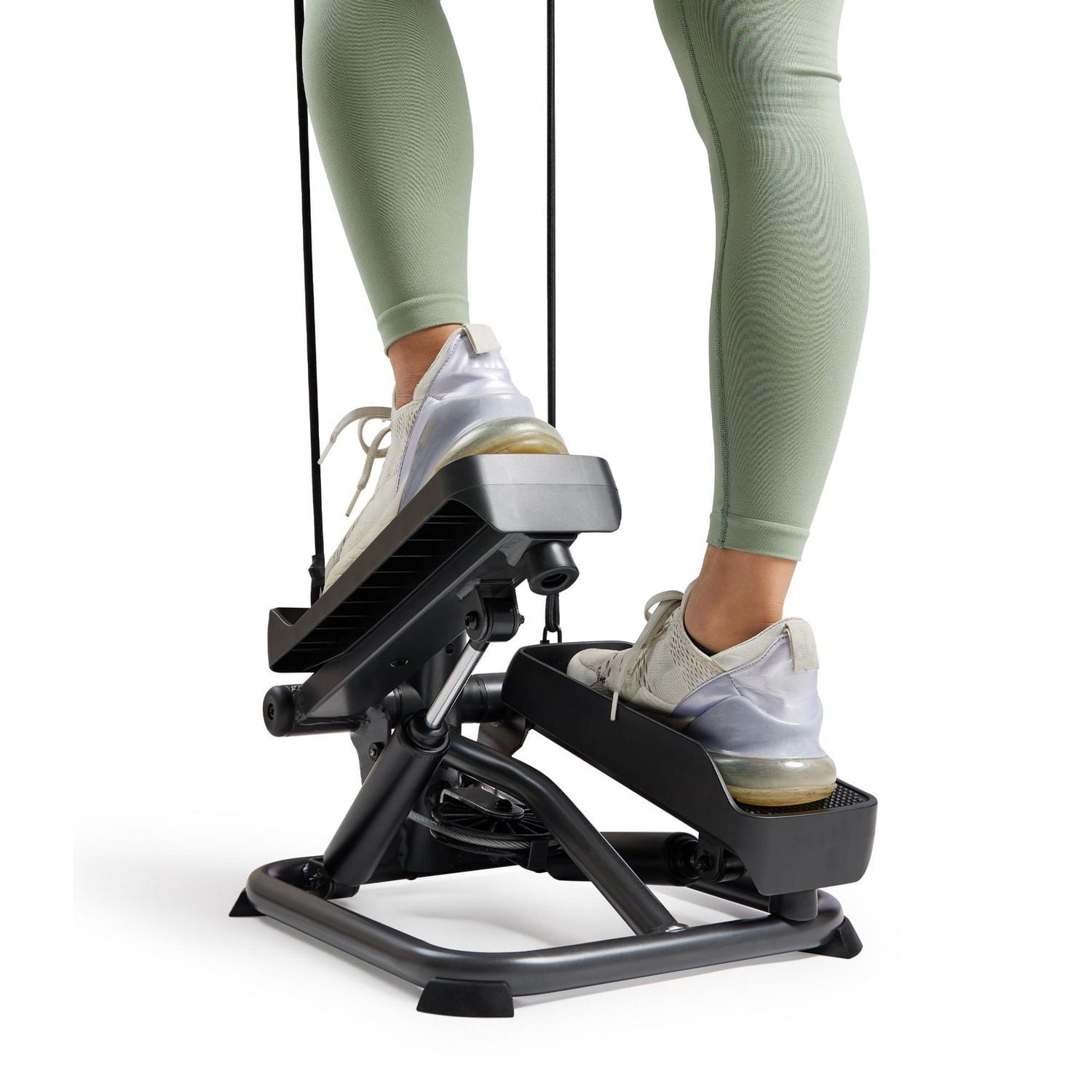 Sunny Health & Fitness Smart Stepper Stair Climber Exercise Machine for Home with Handlebar and Resistance Bands, Compact Space Saving Connected Fitness with SunnyFit App - SF-S023056