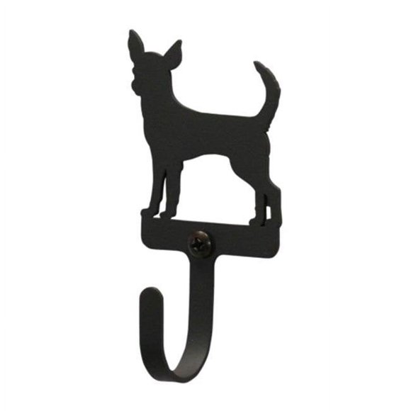 Village Wrought Iron WH-240-S Small Wall Hook - Chihuahua - Black