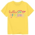 thumbnail image 4 of Arlun First Day of School Short Sleeved T-Shirt for Girls Fashionable Fifth Grade Back to School Outfits Casual Crewneck Soft Cozy Cute Colorful Letter Print Graphic Tees 90, 4 of 4