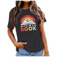 thumbnail image 1 of Hauts pour Femmes Imprimé Confortable et à la Mode Haut Coloré Manches Courtes T-Shirts pour Femmes Noir TTTG, 1 of 4