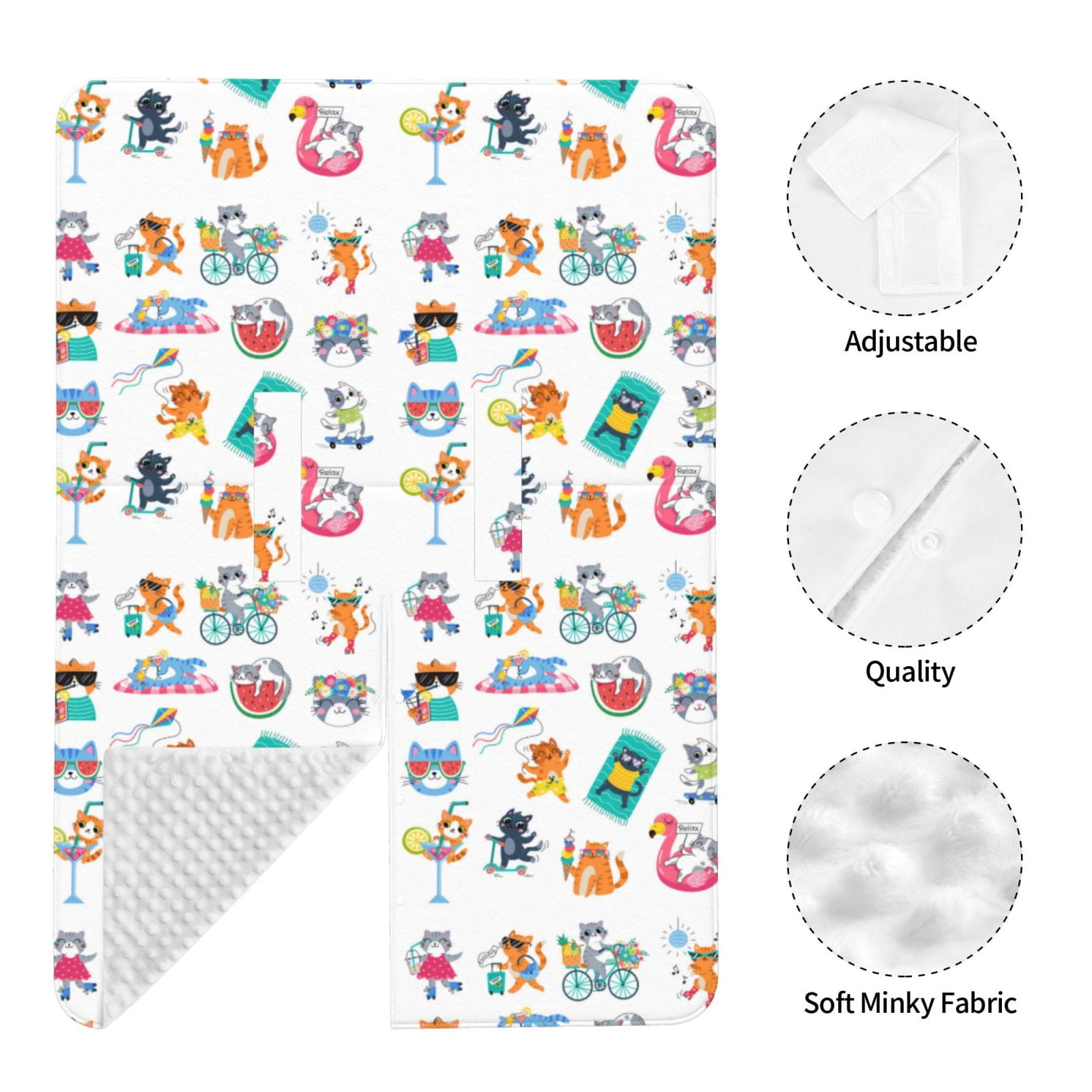 Car Seat Cover Baby - Hello Summer Cat Breathable Infant Car Seat Cover for Baby Carseat, Lightweight Comfort Baby Essentials Must Haves Newborn Stuff for Girl Boy