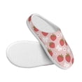 thumbnail image 3 of Daiia Floral Strawberr Print Women’s Fuzzy Slippers Memory Foam Lightweight House Shoes Cozy Loafer Flannel House Shoes-35/36, 3 of 7