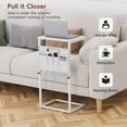 thumbnail image 3 of C Shaped Side Table with Adjustable Height - White End Table for Small Spaces, 3 of 9