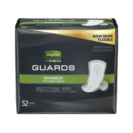 Depend Guards/Incontinence Bladder Control Pads for Men - Maximum Absorbency - 52ct