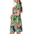 thumbnail image 2 of Naloa Vegetable (2) Print Womens Summer A-Line Dress with Pockets,Short Sleeve Dresses,Flowy Beach Swing Dress for Vacation Travel, 2 of 6
