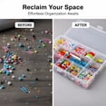 thumbnail image 3 of 2 Pack 15-Grid Clear Plastic Organizer Box with Adjustable Dividers – Craft Storage Container for Jewelry, Beads, Screws, Tackle, Washi Tape, Small Parts, 3 of 8