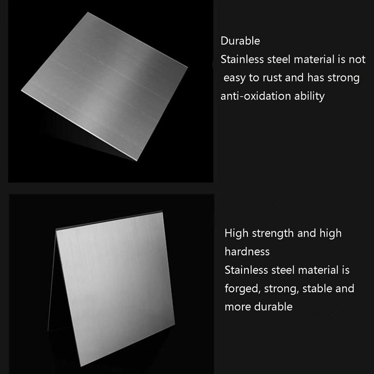 2PCS 304 Stainless Steel Sheets, 8" X 4" X 0.04" Inch