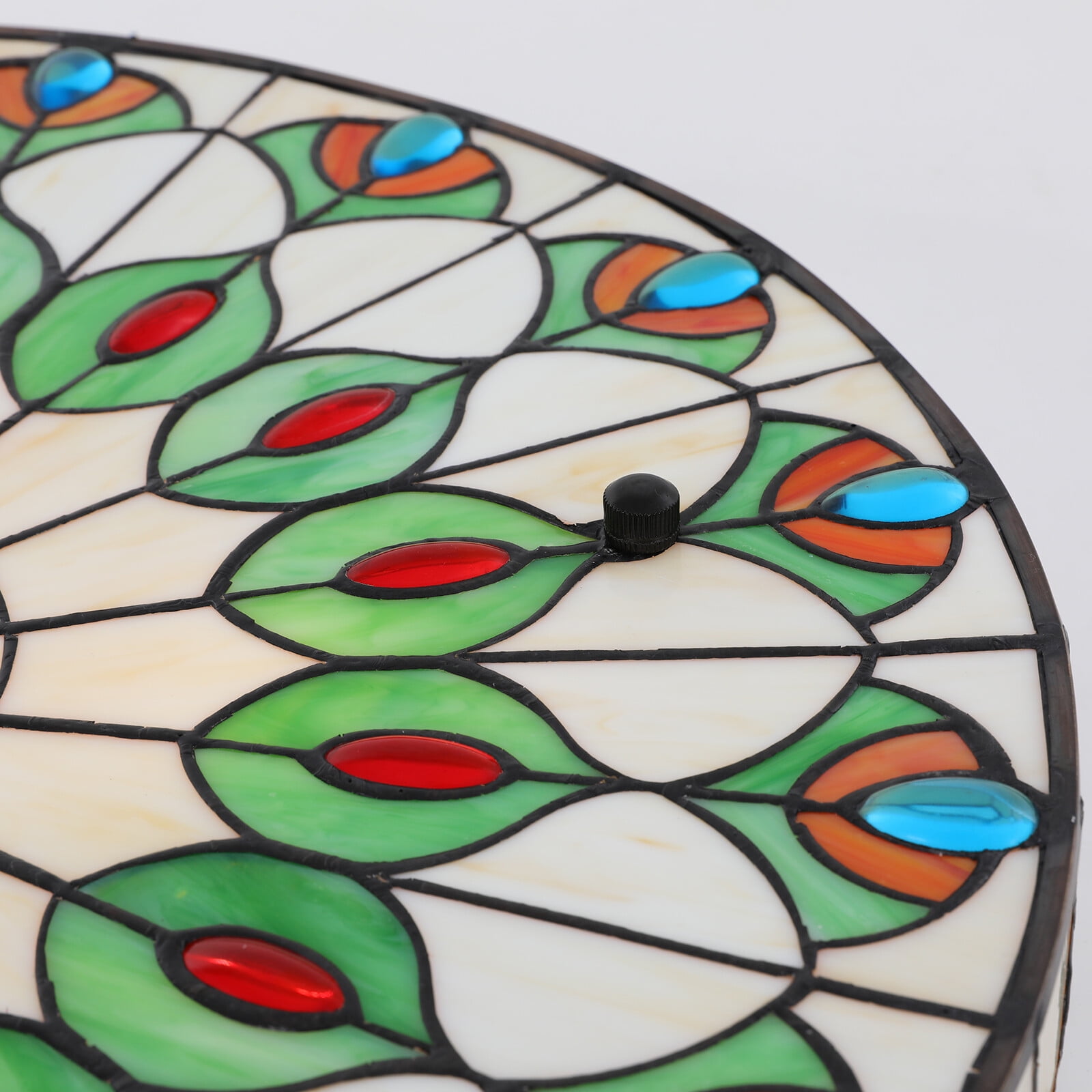 110V Flush Mount Ceiling Light, Stained Glass Ceiling Lamp Illumination Area of Up to 215.28ft² 19.68*8.5in for Aisles, Dining Rooms, Kitchens, Living Rooms