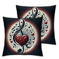 thumbnail image 2 of Treble Love and Music Notes  Burlap Linen Throw Pillow Case Cushion Cover Sofa Outdoor Decorative Square, 2 of 6
