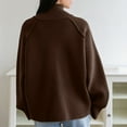 thumbnail image 4 of Ediodpoh Cardigan Sweaters for Women Sweater Coat Casual Zip up Stand Collar Long Sleeve Outerwear Coffee, 4 of 6