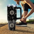 thumbnail image 3 of 40 oz Tumbler with Handle and Straw, Stainless Steel Insulated Cup with Leak Proof Lid and Straw Lid, Keep Drinks Cold and Hot for Hours(Sun Moon), 3 of 6