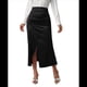 thumbnail image 2 of Falda de Satén de Seda con Cintura Alta y Cremallera para Mujer. Negro S, 2 of 7
