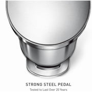 simplehuman Slim Step Can, 45L / 12 Gallon Kitchen Trash Can, Liner Rim System, 150,000-Step Pedal, Lid Shox® Silent Close, Brushed Stainless Steel