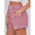 thumbnail image 5 of ANRABESS Boxer Shorts for Women Pajama Gingham Shorts 2026 Summer Casual Lounge Shorts Elastic Waist Beach Sleep Shorts Trendy Y2K Plaid Pajama Bottoms with Pockets, 5 of 10