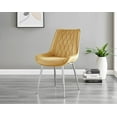 thumbnail image 2 of Furniturebox UK Pesaro Modern Adult Velvet Mustard/Silver Dining Side Chairs, Set of 2, 2 of 6