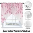 thumbnail image 3 of Swag Curtains Valances for Windows, Pink Cherry Blossom Short Kitchen Window Curtains Over Sink, Watercolor Spring Flowers Cafe Curtains Panel Set Of 2,Rod Pocket, 36 Inches Length, 3 of 8