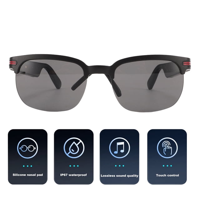 Glasses, 7H Talk Time Anti Slip Smart Sunglasse Blue Light Blocking Clear Sound Polarized Lenses for Riding